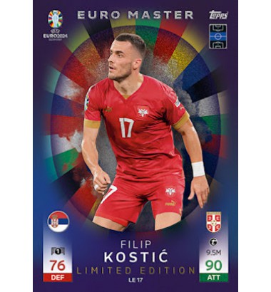 Topps Match Attax UEFA EURO 2024 Euro Master Limited Edition Filip Kostić (Serbia)